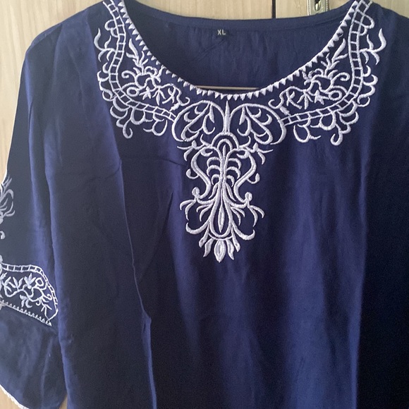 Navy blue Womens rayon top - Picture 5 of 8